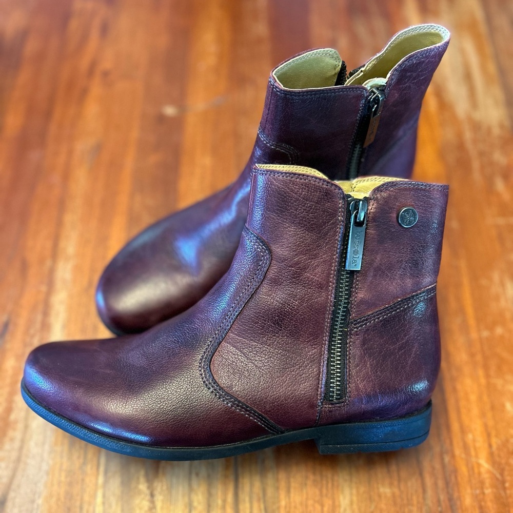 Bussola Women’s Leather Ankle Boots Cabernet EU Size 39